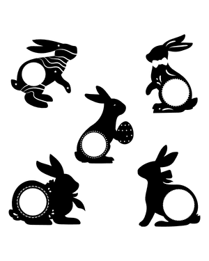 Easter Bunny Monogram Silhouette Clip Art