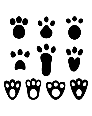 Easter Bunny Paw Print Silhouette Clip Art