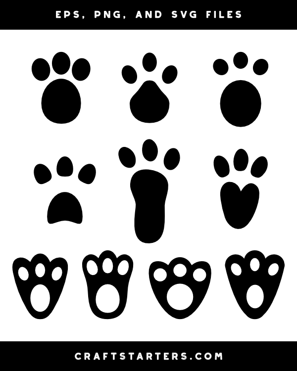 Download Easter Bunny Paw Print Silhouette Clip Art