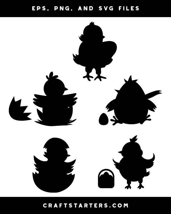 Easter Chick Silhouette Clip Art