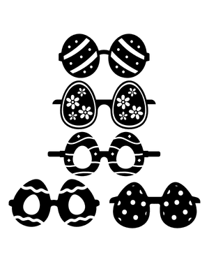 Easter Egg Glasses Silhouette Clip Art