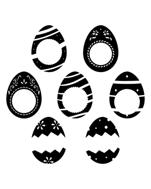 Easter Egg Monogram Silhouette Clip Art