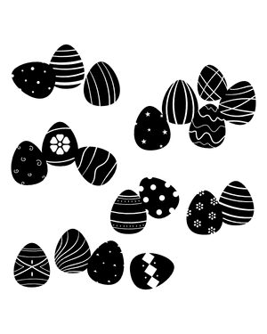 Easter Eggs Silhouette Clip Art