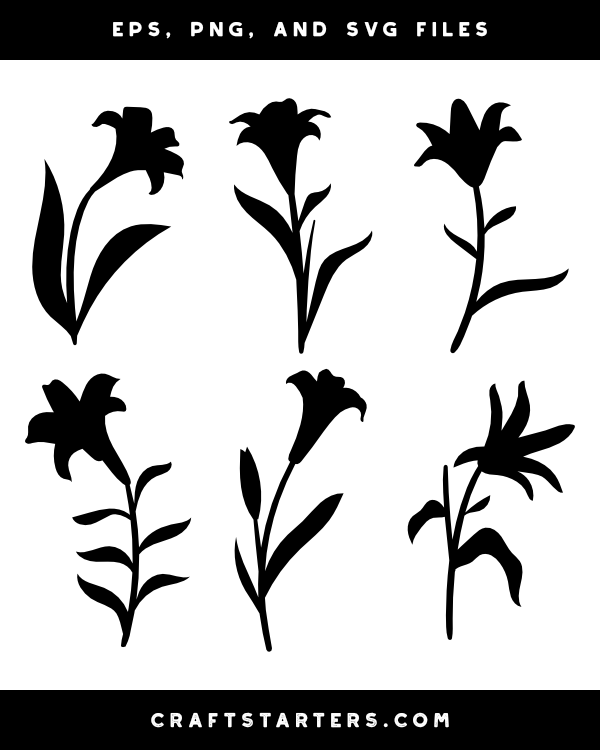 Easter Lily Silhouette Clip Art