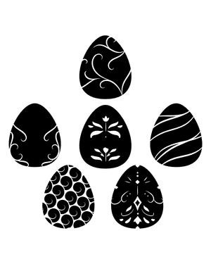 Elegant Easter Egg Silhouette Clip Art