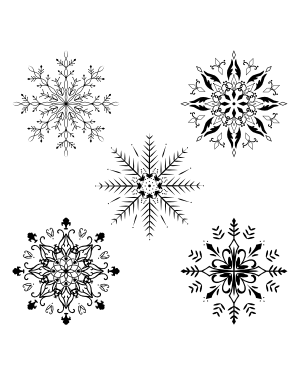 Elegant Snowflake Silhouette Clip Art