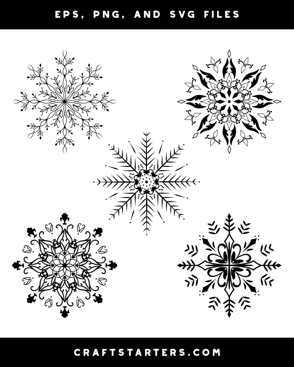 Elegant Snowflake Silhouette Clip Art
