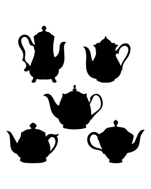 Elegant Teapot Silhouette Clip Art