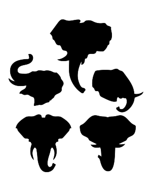 Elephant Head Silhouette Clip Art