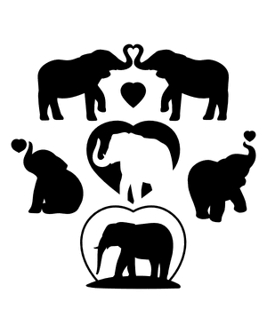 Elephant Heart Silhouette Clip Art