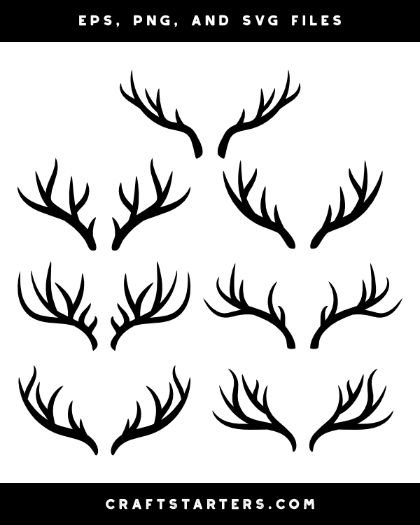Elk Antlers Silhouette Clip Art