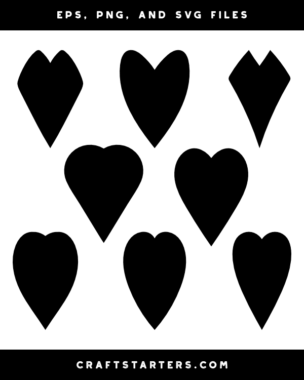Elongated Heart Silhouette Clip Art