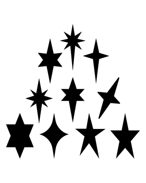 Elongated Star Silhouette Clip Art