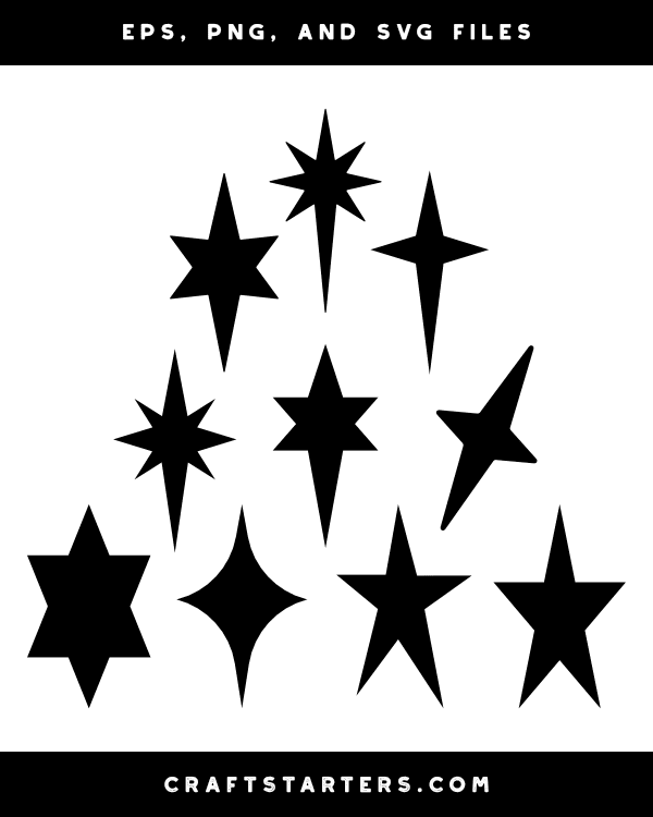 Elongated Star Silhouette Clip Art