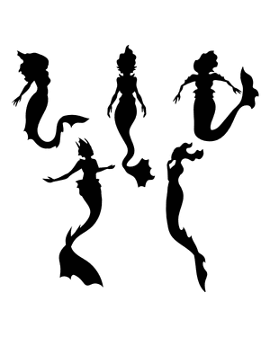 Evil Mermaid Silhouette Clip Art