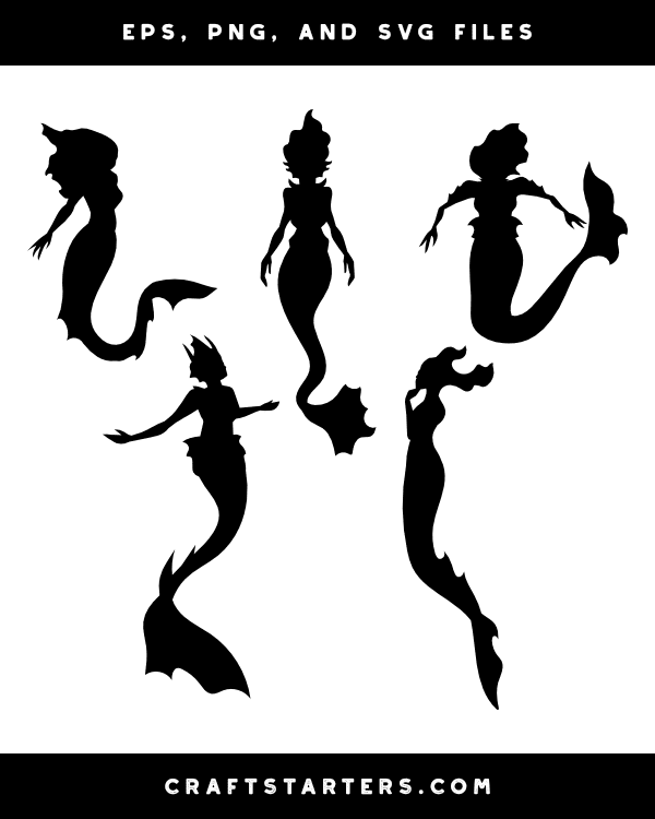 Evil Mermaid Silhouette Clip Art