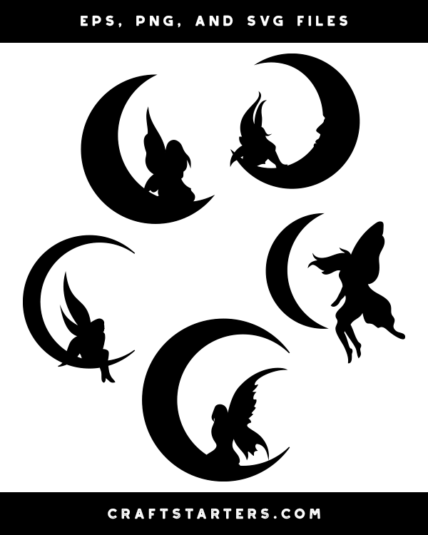 Fairy And Moon Silhouette Clip Art