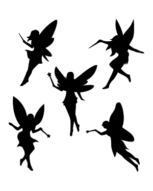 Fairy With Wand Silhouette Clip Art