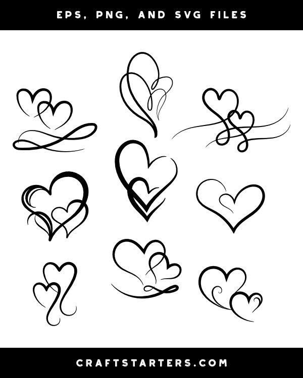 fancy heart drawings