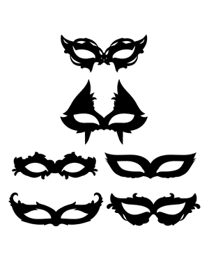 Fancy Mardi Gras Mask Silhouette Clip Art