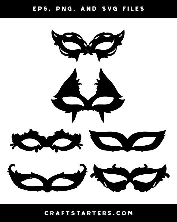 Fancy Mardi Gras Mask Silhouette Clip Art