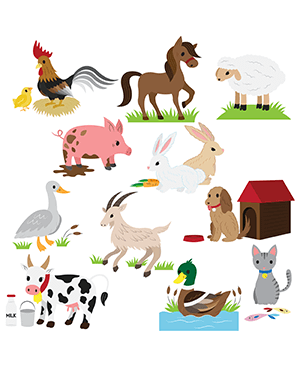 Farm Animal Digital Stamps