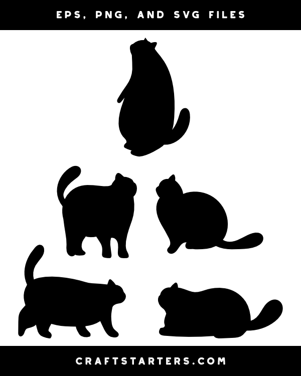 Fat Cat Silhouette Clip Art