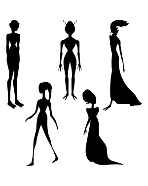 Female Alien Silhouette Clip Art