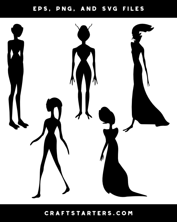 Female Alien Silhouette Clip Art