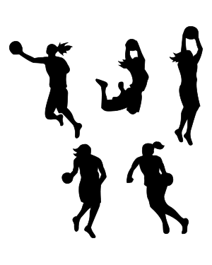 Female Basketball Player Silhouette Clip Art