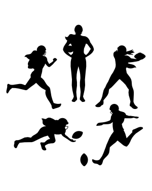 Female Football Player Silhouette Clip Art
