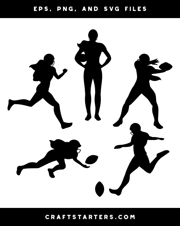 Female Football Player Silhouette Clip Art