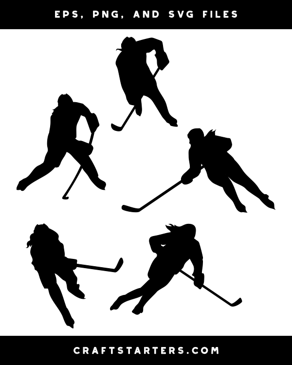 Female Hockey Player Silhouette Clip Art