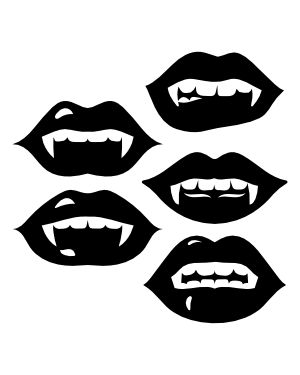 Female Vampire Mouth Silhouette Clip Art