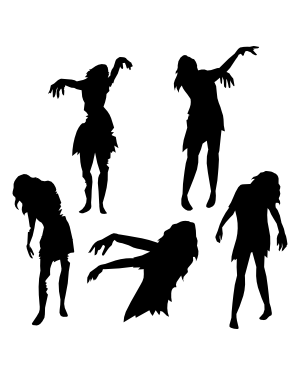 Female Zombie Silhouette Clip Art