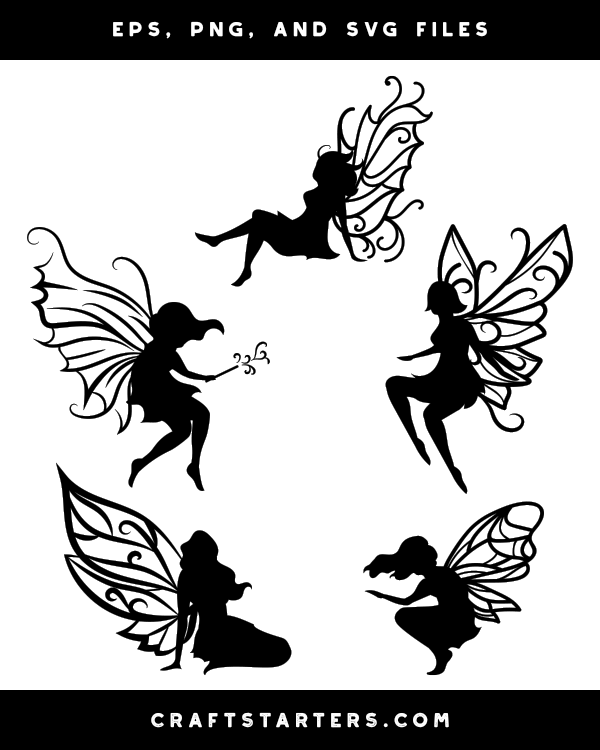 Filigree Fairy Silhouette Clip Art