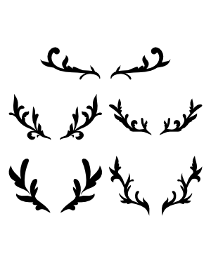 Filigree Reindeer Antlers Silhouette Clip Art