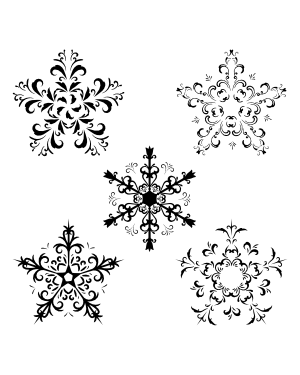 Filigree Snowflake Silhouette Clip Art