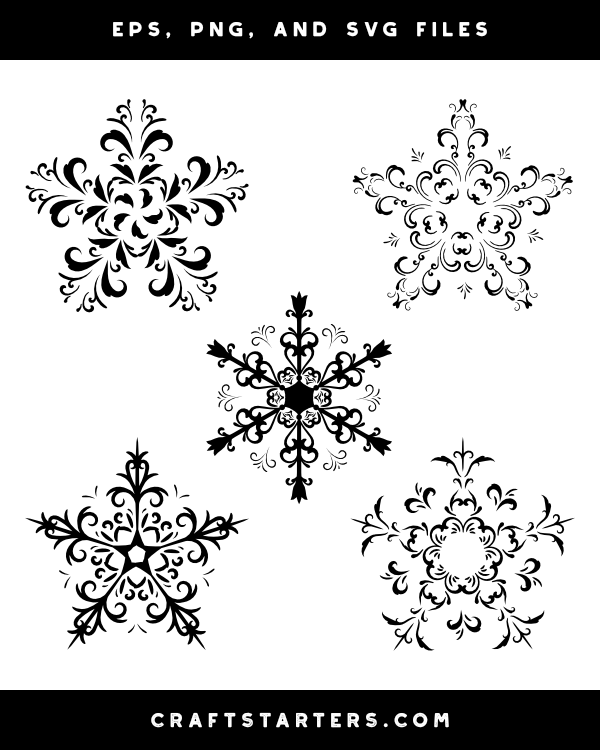 Filigree Snowflake Silhouette Clip Art