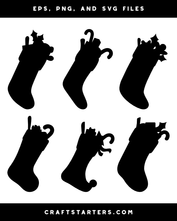 Filled Christmas Stocking Silhouette Clip Art