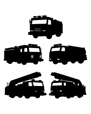 Fire Truck Silhouette Clip Art