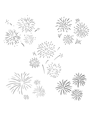 Fireworks Display Silhouette Clip Art