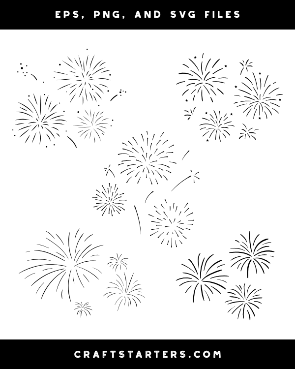 Fireworks Display Silhouette Clip Art