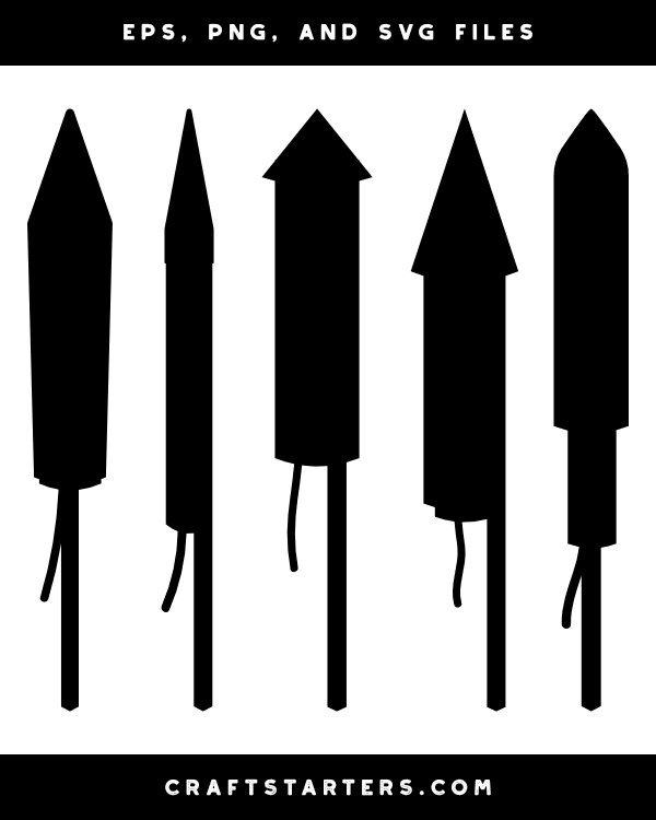 Fireworks Rocket Silhouette Clip Art