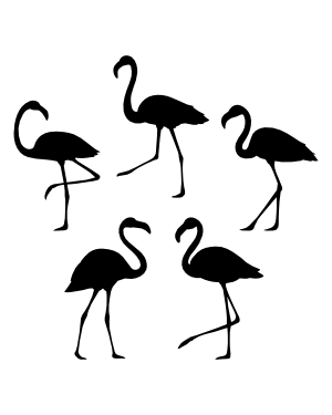 Flamingo Side View Silhouette Clip Art
