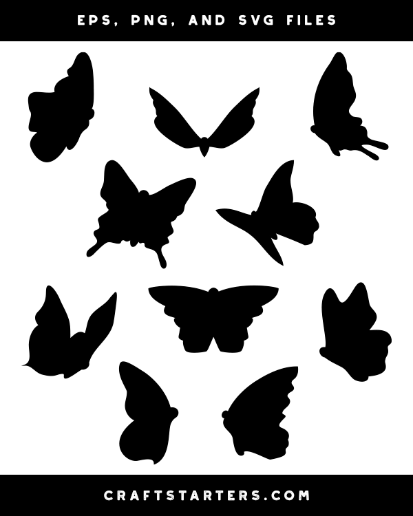 Download Flying Butterfly Silhouette Clip Art