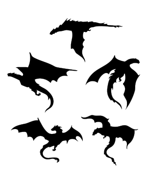 Flying Dragon Silhouette Clip Art