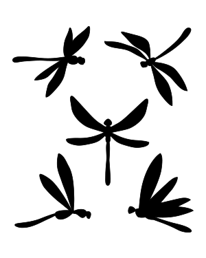 Flying Dragonfly Silhouette Clip Art