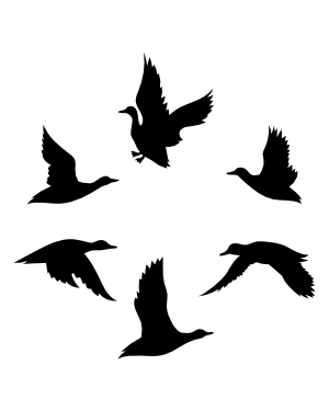 Flying Duck Silhouette Clip Art