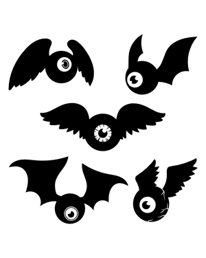 Flying Eyeball Silhouette Clip Art